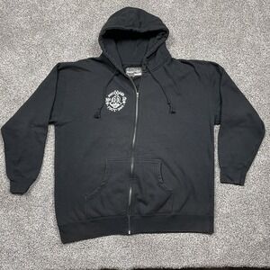 Fuct Hoodie Mens XL Black Full Zip Anti War Skull Graphic 2009 Streetwear USA